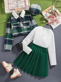 shein-4pak-prazkowana-bluzka-spodnica-plaszcz-koszulowy-beret-8y-04625