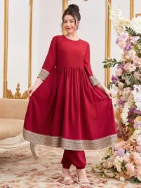 shein-dzieciecy-komplet-spodnie-sukienka-zlote-wykonczenie-13y-62350