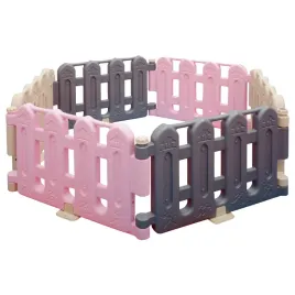 ogrodzenie-modulowe-dla-dzieci-spring-szaro-rozowy