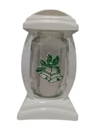 znicz-kapliczka-z-dzwoneczkami-w-kolorze-zielonym-bialymi-dodatkami-27-cm