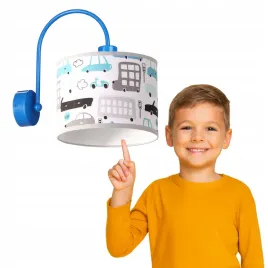 lampa-scienna-kinkiet-dzieciecy-samochody-autka-niebieskie-edison-led-e27