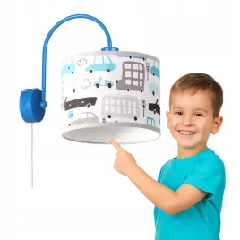 lampa-scienna-kinkiet-dzieciecy-samochody-autka-niebieskie-edison-led-e27