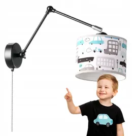 lampa-kinkiet-scienny-regulowany-abazur-autka-samochody-z-wlacznikiem-led