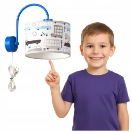 lampa-scienna-kinkiet-dzieciecy-samochody-autka-niebieskie-edison-led-e27