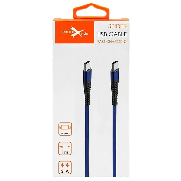 kabel-spider-typ-c-typ-c-1m-niebieski-kolor-niebieski