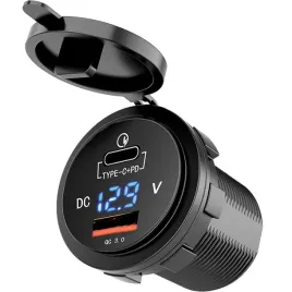 ladowarka-gniazdo-do-motocykla-usb-c-usb-woltomierz-mus12