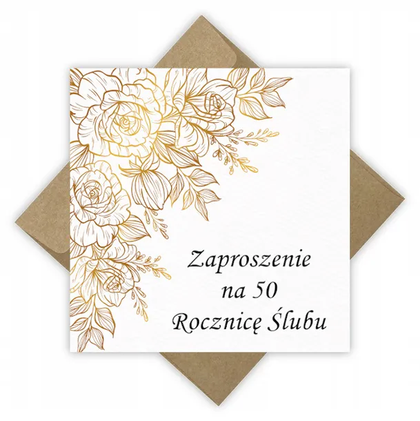 ZAPROSZENIA NA 50 ROCZNICĘ ŚLUBU EKO KOPERTA +MSZA
