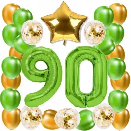 zestaw-balony-90-urodziny-zielony-zloty-limonkowy-90-rocznica-slubu-100-cm