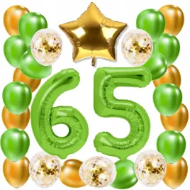 zestaw-balony-65-urodziny-zielony-zloty-limonkowy-65-rocznica-slubu-100-cm