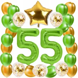 zestaw-balony-55-urodziny-zielony-zloty-limonkowy-55-rocznica-slubu-100-cm
