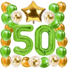 zestaw-balony-50-urodziny-zielony-zloty-limonkowy-50-rocznica-slubu-100-cm