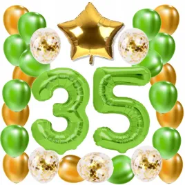 zestaw-balony-35-urodziny-zielony-zloty-limonkowy-35-rocznica-slubu-100-cm