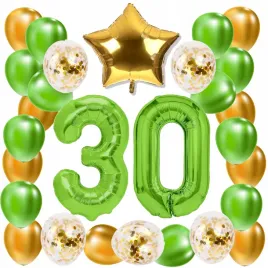 zestaw-balony-30-urodziny-zielony-zloty-limonkowy-30-rocznica-slubu-100-cm