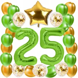 zestaw-balony-25-urodziny-zielony-zloty-limonkowy-25-rocznica-slubu-100-cm