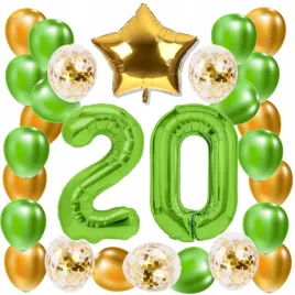 zestaw-balony-20-urodziny-zielony-zloty-limonkowy-20-rocznica-slubu-100-cm