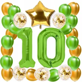 zestaw-balony-10-urodziny-zielony-zloty-limonkowy-10-rocznica-slubu-100-cm