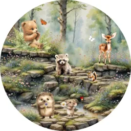 naklejka-na-sciane-dla-dzieci-slodkie-zwierzatka-w-magicznym-lesie-100cm