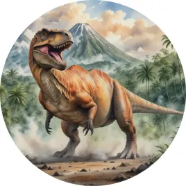 naklejka-na-sciane-dla-dzieci-potezny-tyranozaur-rex-na-tle-wulkanu-100cm