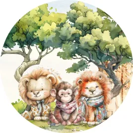 naklejka-na-sciane-przyjaciele-z-dzungli-akwarelowe-zwierzatka-safari-100cm