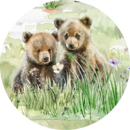 naklejka-na-sciane-las-polana-lesni-przyjaciele-dwa-male-misie-100cm