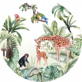 naklejka-na-sciane-dla-dzieci-safari-dzungla-tropiki-zyrafy-papugi-100cm