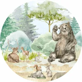 naklejka-na-sciane-las-lesne-zwierzeta-natura-zajac-mis-sarna-100cm