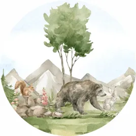 naklejka-na-sciane-las-lesne-zwierzeta-natura-mis-wiewiorka-zajac-100cm