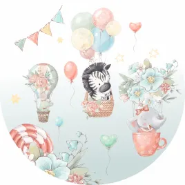 naklejka-na-sciane-zwierzeta-w-balonch-krokodyl-zebra-slon-kwiaty-100cm