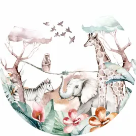 naklejka-na-sciane-safari-tropiki-sawanna-zebra-slon-malpa-zebra-100cm