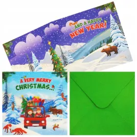 swiateczna-kartka-3d-holigraficzna-16x16cm-z-koperta-swiateczny-las