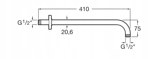 roca-ramie-prysznicowe-40-cm-scienne-czarny-mat