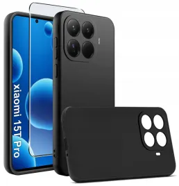 etui-czarne-matowe-silikon-slim-do-xiaomi-15t-pro-5g-szklo-9h