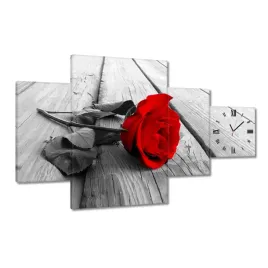 zegary-130x80-czerwona-roza-na-deskach