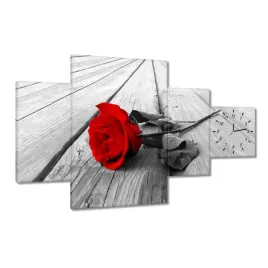 zegary-130x80-czerwona-roza-na-drewnie