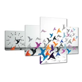 zegary-130x80-origami-ptaki-w-locie
