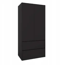 nowoczesna-szafa-90-cm-garderoba-dwudrzwiowa-2-szuflady-mat-czarny