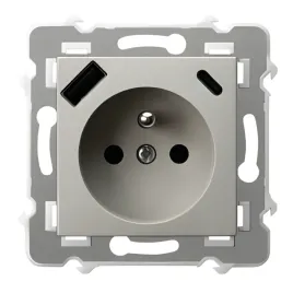ospel-szafir-gniazdo-pojedyncze-z-usb-kaszmirowy-bez-gp-1zzpusbac-m-83
