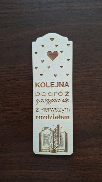 Drewniana zakładka do książki, grawer - różne wzory