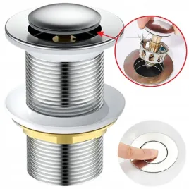 korek-umywalkowy-z-sitkiem-automatyczny-bez-przelewu-klik-klak-srebny