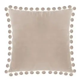 poszewka-na-poduszke-40x40-bezowa-poduszka-welur-pomponiki-jasny-bez