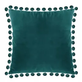 zielona-poszewka-na-poduszke-40x40-poduszka-welur-pomponiki-ciemna-zielen