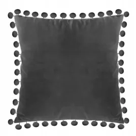 poszewka-na-poduszke-40x40-poduszka-welurowa-pomponiki-szary-grafitowa