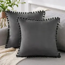 stylowa-szara-poszewka-welur-pompony-prezent-40x40-boho-ozdoba-wnetrza