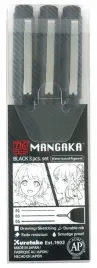 kuretake-pisaki-cienkopisy-mangaka-black-3-sztuki