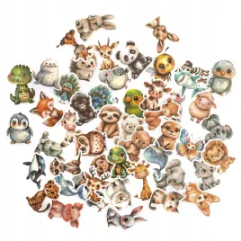 naklejki-winylowe-ozdobne-scrapbooking-dpcraft-slodkie-zwierzatka-50-sztuk