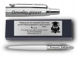 prezent-na-komunie-dlugopis-parker-jotter-bialy-grawer-tabliczka-gratis