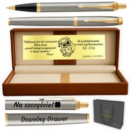 dlugopis-i-pioro-wieczne-parker-im-brushed-gt-skora-braz-z-grawerem-gratis
