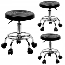 taboret-krzeslo-stolek-z-kolkami-roni-czarny-podstawa-chrom-skora-pu