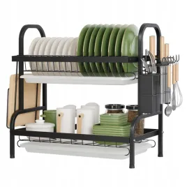 suszarka-do-naczyn-dwupoziomowa-ociekacz-czarny-suszarka-stojaca