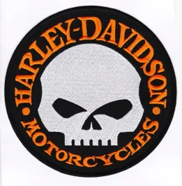 var-naszywka-harley-davidson-20-cm-skull-pomaranczowo-biala